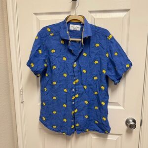 Umberto Carro Linen Lemon Button Down